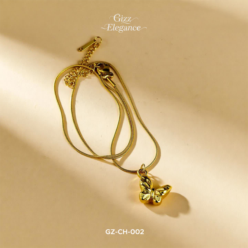 Golden Butterfly Locket Chain