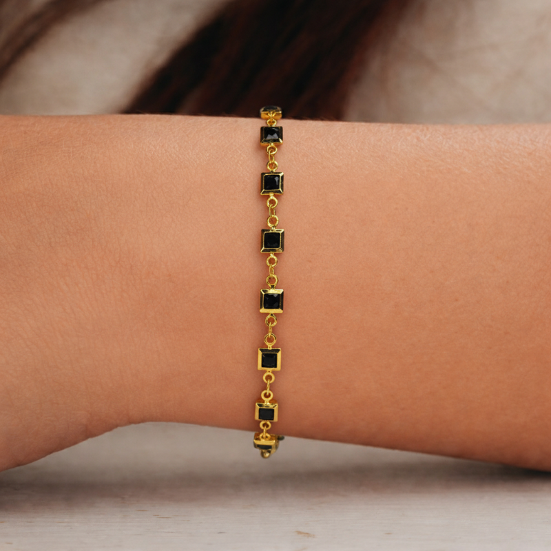 Noir Prism Gold Hand Chain