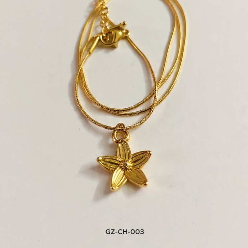 Golden Flower Locket Chain