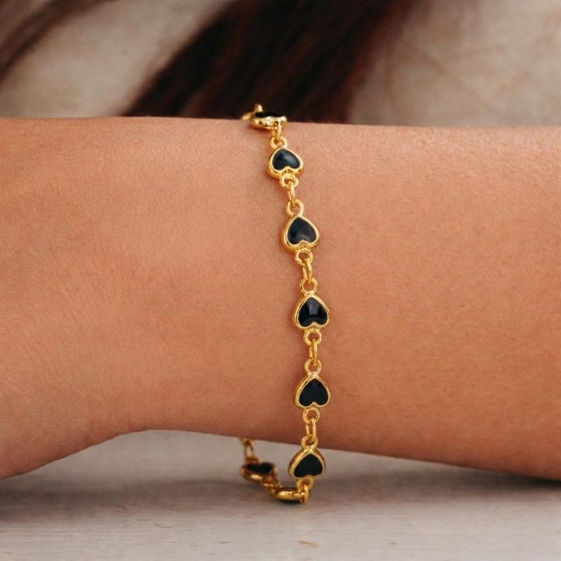 Black Heart Charm Chain