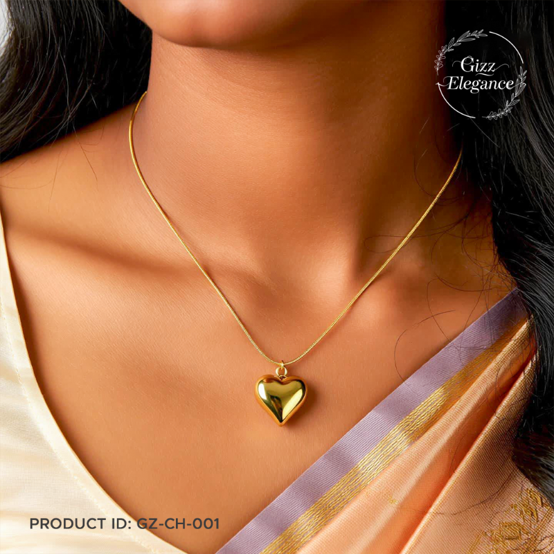 Golden Heart Locket Chain