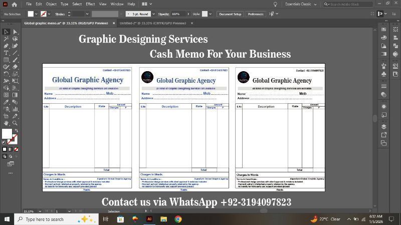 📄 Professional Cash Memo / Mobile Bill for Your Business