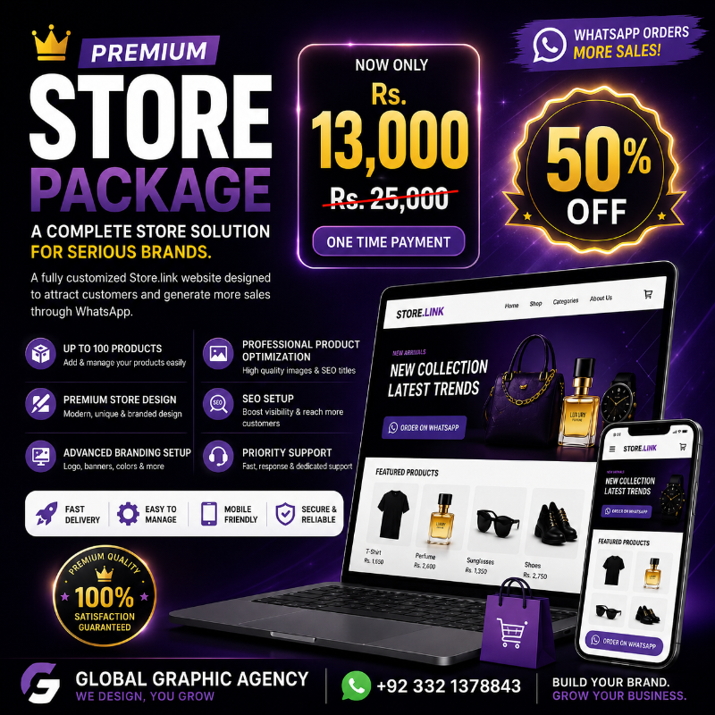 🟣 Premium Store Package  A Complete Store Solution for Serious Brands.