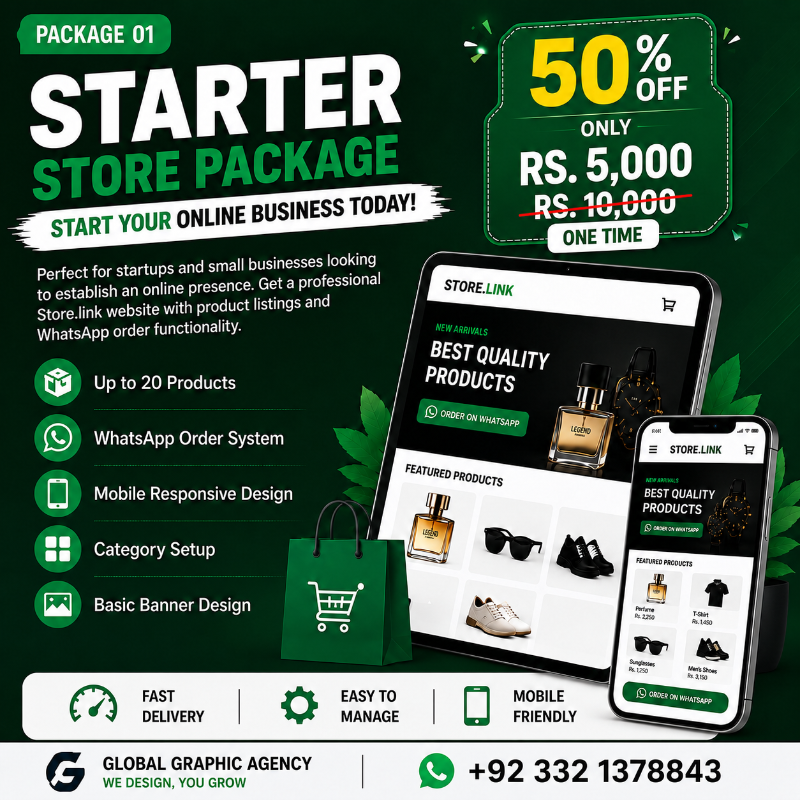 🟢 Starter Store Package  Start Your Online Business Today!