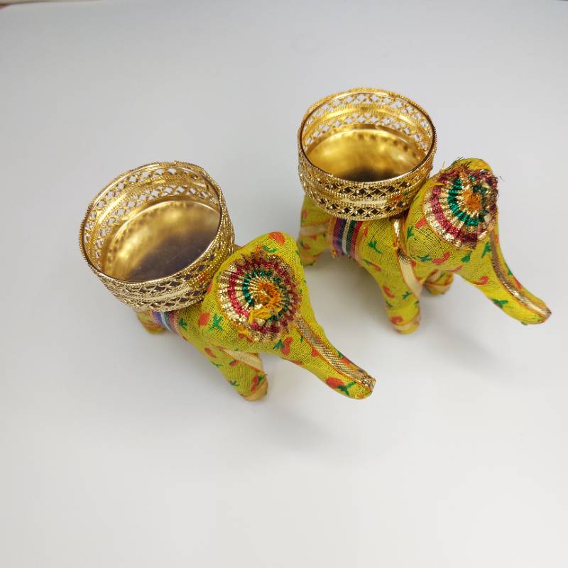 Elephant Tea Light Holder Set Of 2