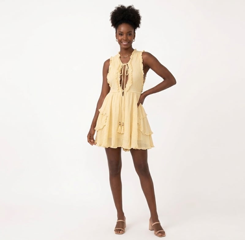 Vestido coquette butteryellow