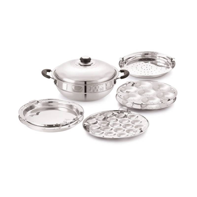 Anjali Fiesta Stainless Steel 7 in 1 Pro Multi Kadai with Lid