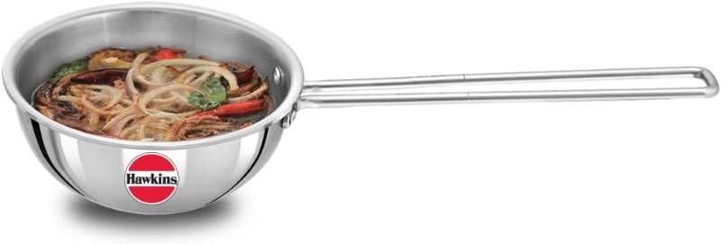Hawkins 2.5 Cup Tadka Pan, 600ml Triply Stainless Steel Pan, Silver (STP25)
