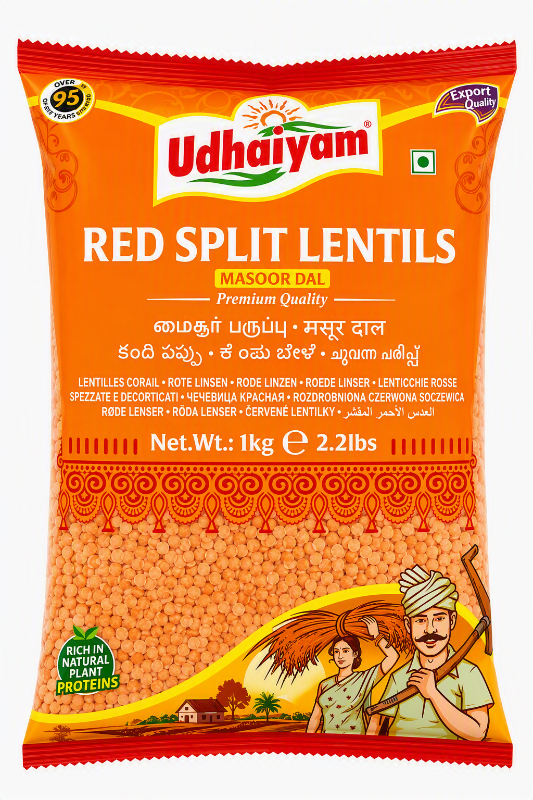 Udhaiyam Red Lentils (Masoor Dal) 1kg