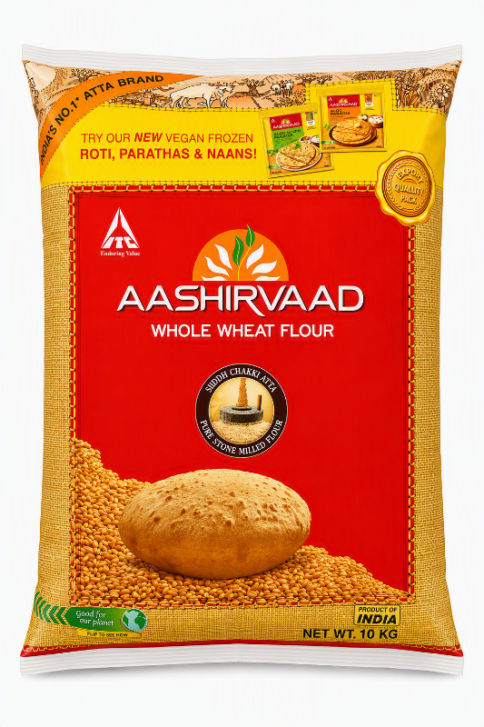 Aashirvaad Whole Wheat Atta 5kg/10kg (Export pack)