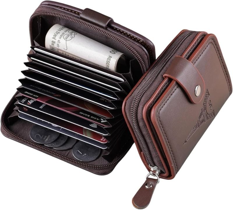 MARETTO Men’s Genuine Leather Wallet | Slim Bifold Wallet with 10+ Card Slots, Coin Pocket & RFID Protection | Stylish Black Wallet for Men