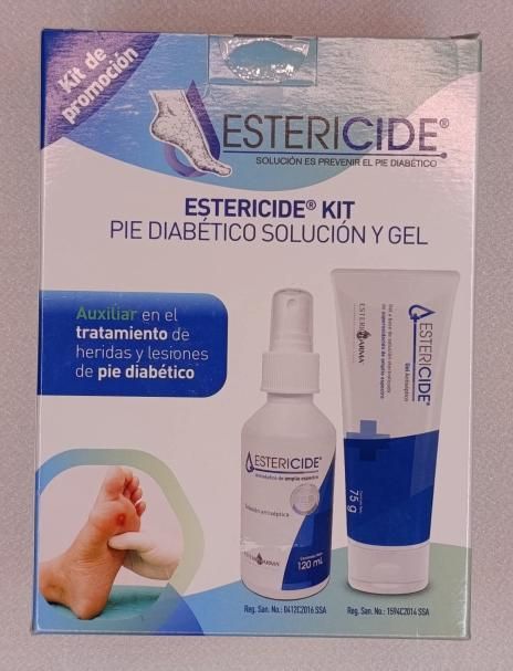 Estericide Kit Antiseptico Pie Diabetico - Solución 120 ml Y GEL 75 gramos