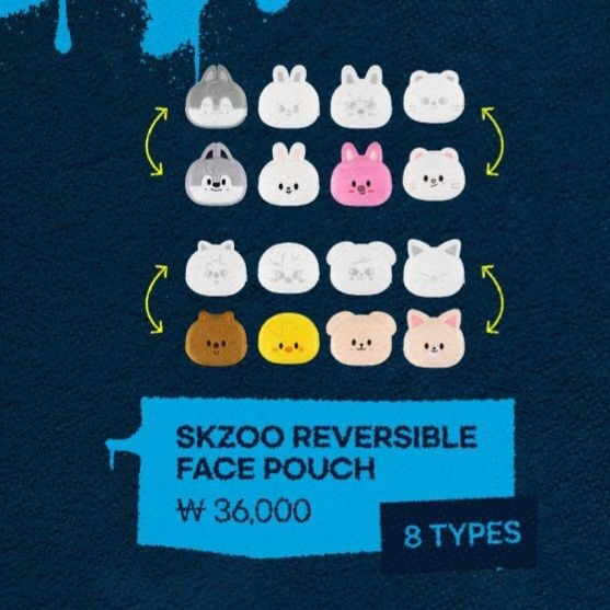 SKZOO Reversible Face Pouch