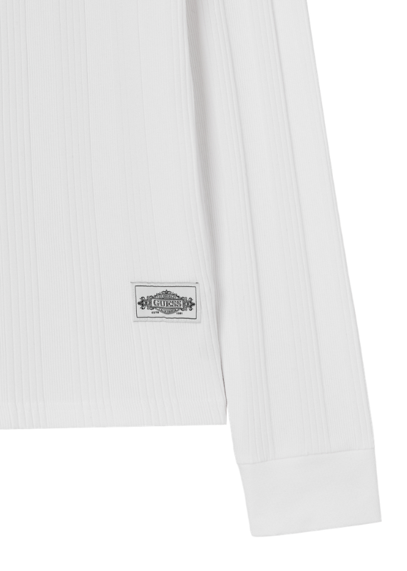 Men's Ribbed Henley Neck Long Sleeve Tee