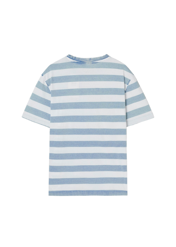 [Guess Jeans] Men's Regular Indigo Stripe Short Sleeve T-shirt