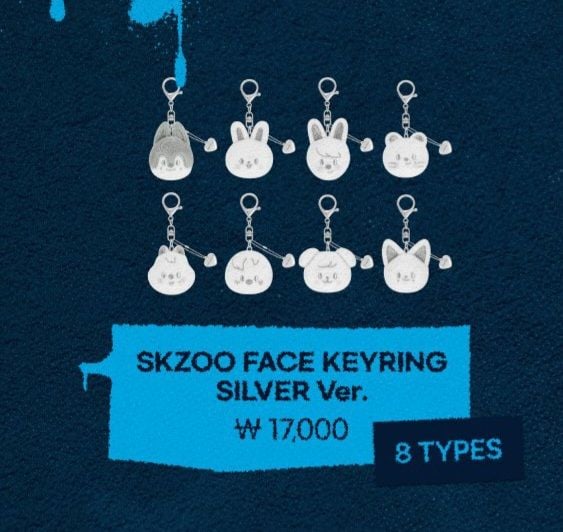 SKZOO Face Keyring SILVER Ver.