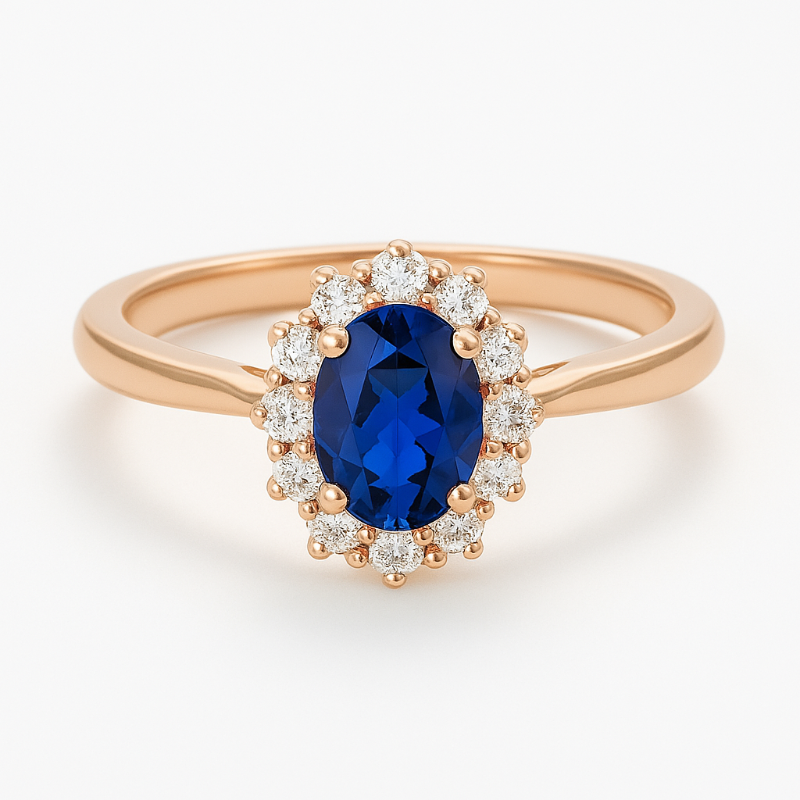 Sapphire Halo Ring