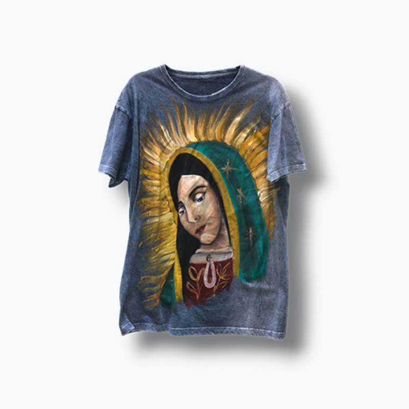 PLAYERA PINTADA VIRGEN E GUADALUPE