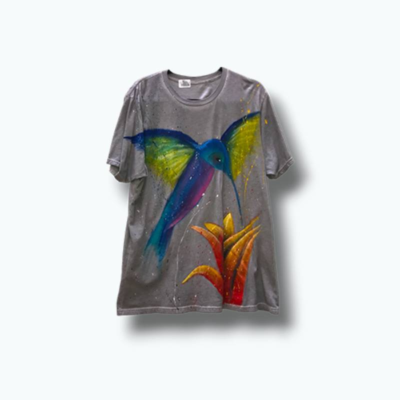 PLAYERA PINTADA COLIBRÍS 1