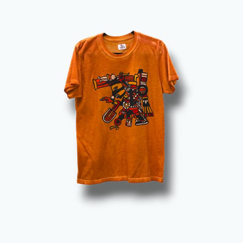 PLAYERA PINTADA DIOS AZTECA