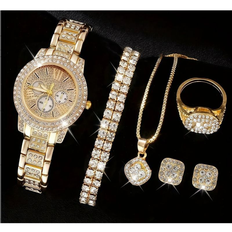 Women's Cornucopia Diamond Watch suit Explosions 5pcs Bracelet Accessories
