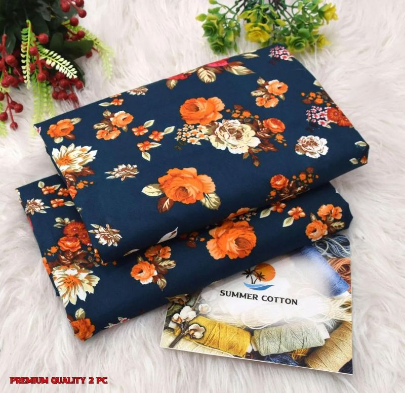 Elegant Printed Polo Catton Unstitched #Article No 23