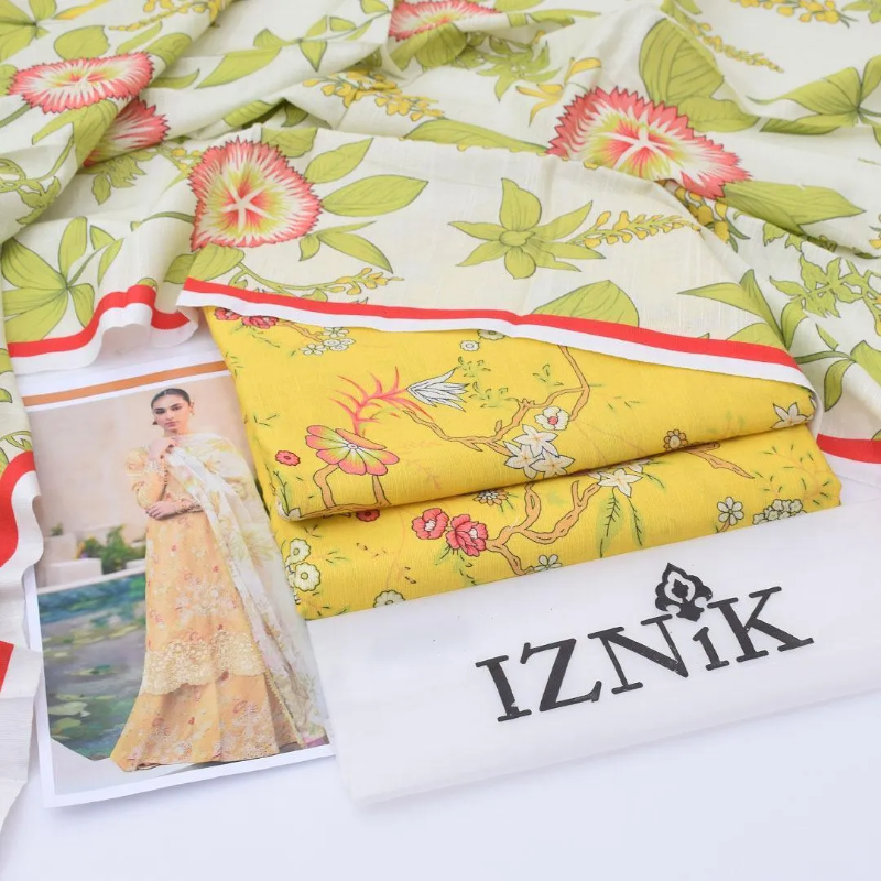 3 Pcs Women's Unstitched Digital Print Suit Design No #28