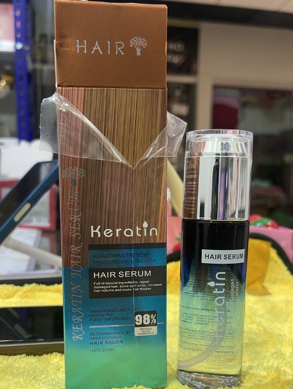 Keratin Hair Serum 80ml – Deep Moisturizing, Frizz-Control & Smooth Finish | Shine-Boosting Leave-In Serum For Dry, Damaged & Rough Hair