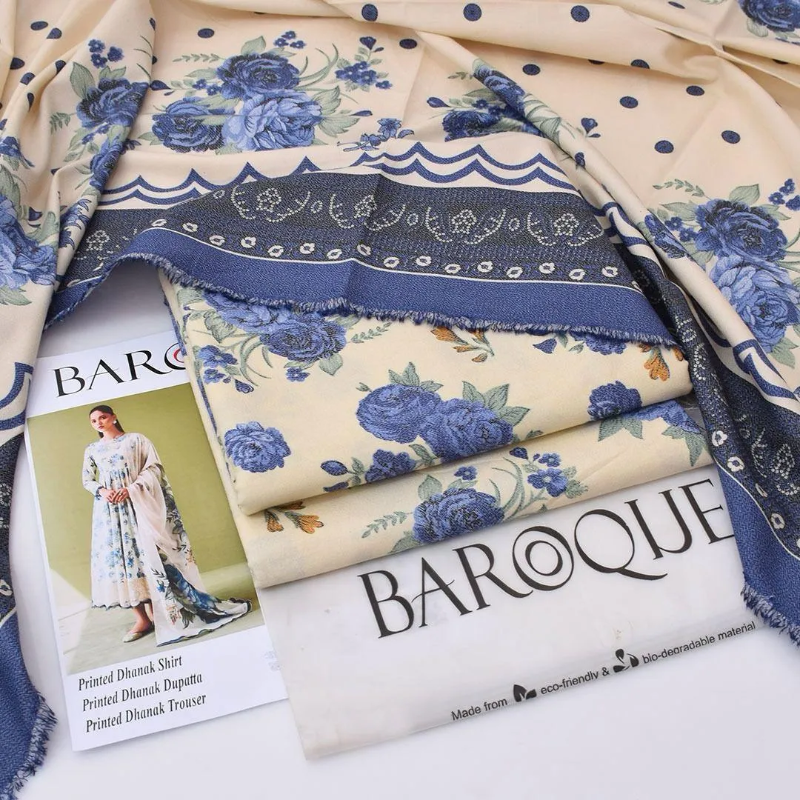 3 Pcs Women's Unstitched Digital Print Suit #Article No 21