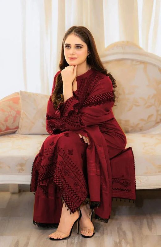 4 PC Embroidered Unstitched Women's Suit