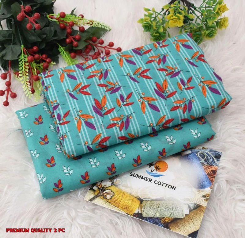 Elegant Printed Polo Catton Unstitched #Article No 12