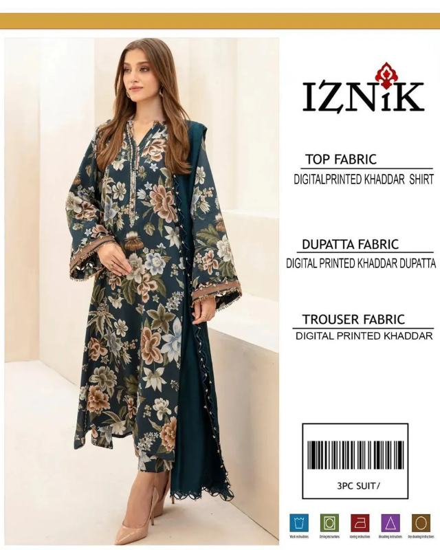 3 Pcs Women's Unstitched Digital Print Suit Design No #24
