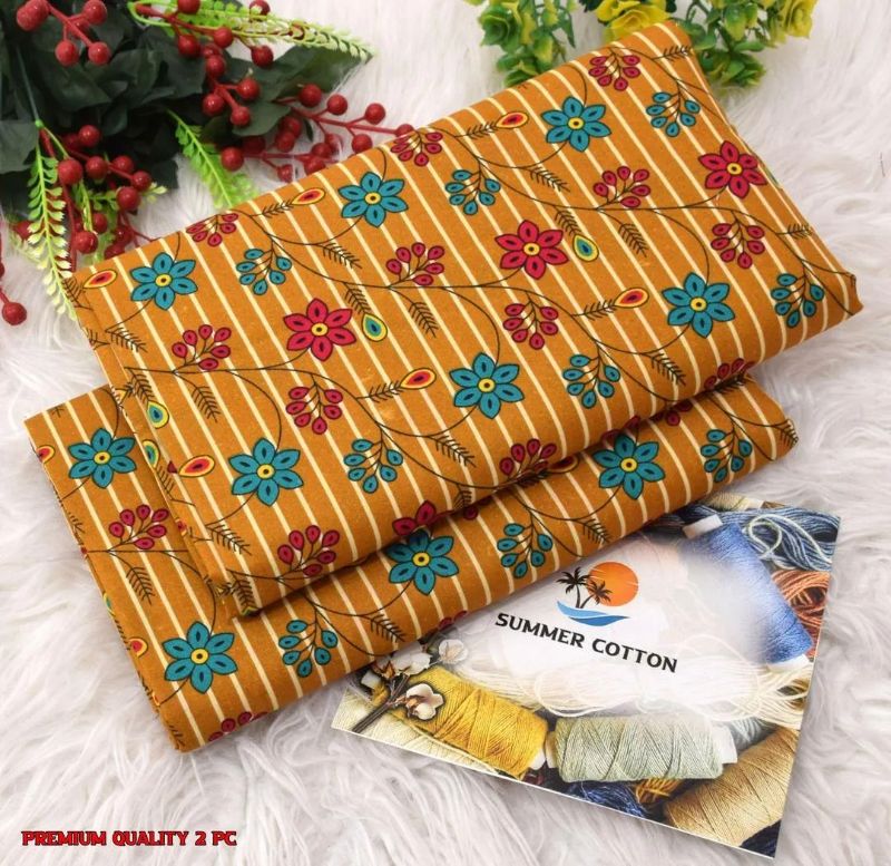 Elegant Printed Polo Catton Unstitched #Article No 2