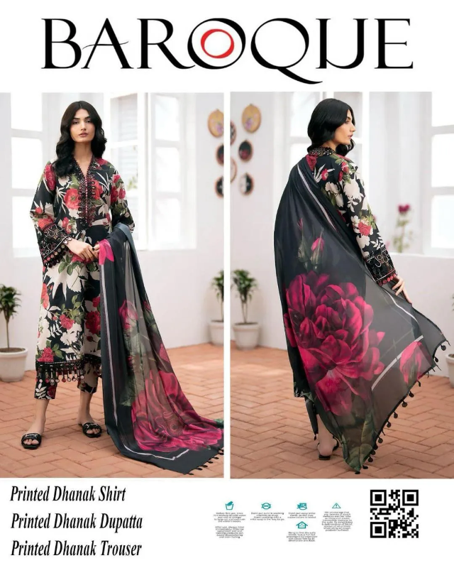 3 Pcs Women's Unstitched Digital Print Suit #Article No 19