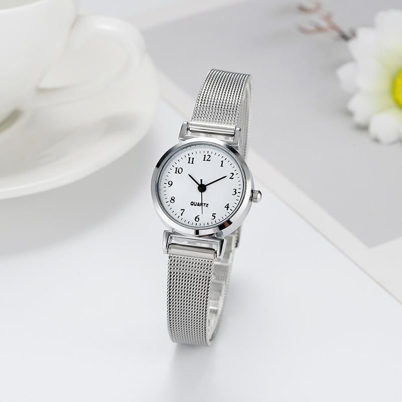 New ladies mesh with small dial casual fashion quartz watch high school students simple watch a generation of hair