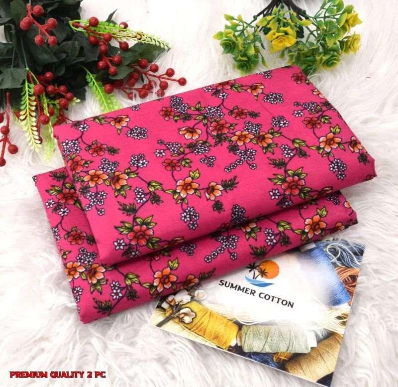 Elegant Printed Polo Catton Unstitched #Article No 7