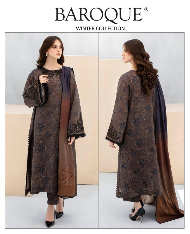 3 Pcs Women's Unstitched Digital Print Suit #Article No 39