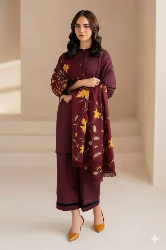4 PC Embroidered Unstitched Women's Suit #Art 12