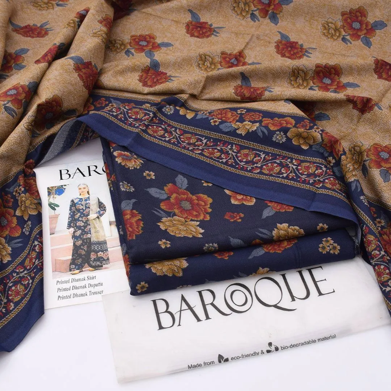 3 Pcs Women's Unstitched Digital Print Suit #Article No 24