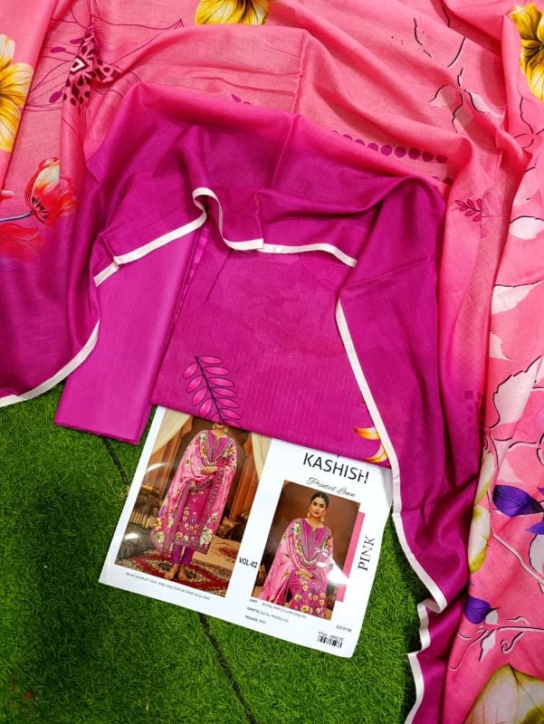 Kashish Bana Dora 3 Piece Premium Printed Lawn Shirt Premium Cambric Trouser And Premium Printed Pure Voil Lawn Dupatta (5)