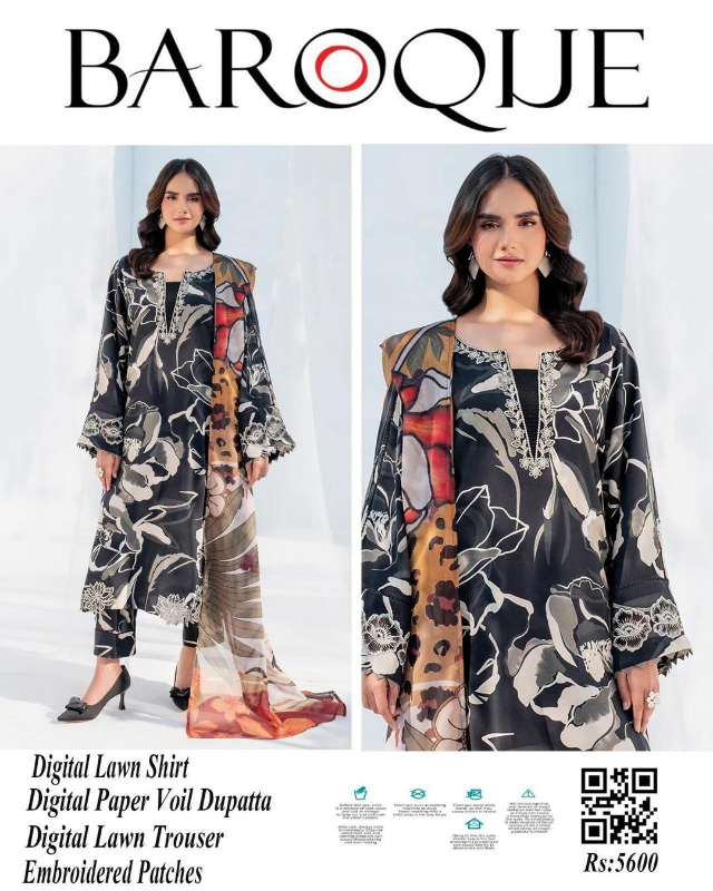 3 Pcs Women's Unstitched Digital Print Suit #Article No 31