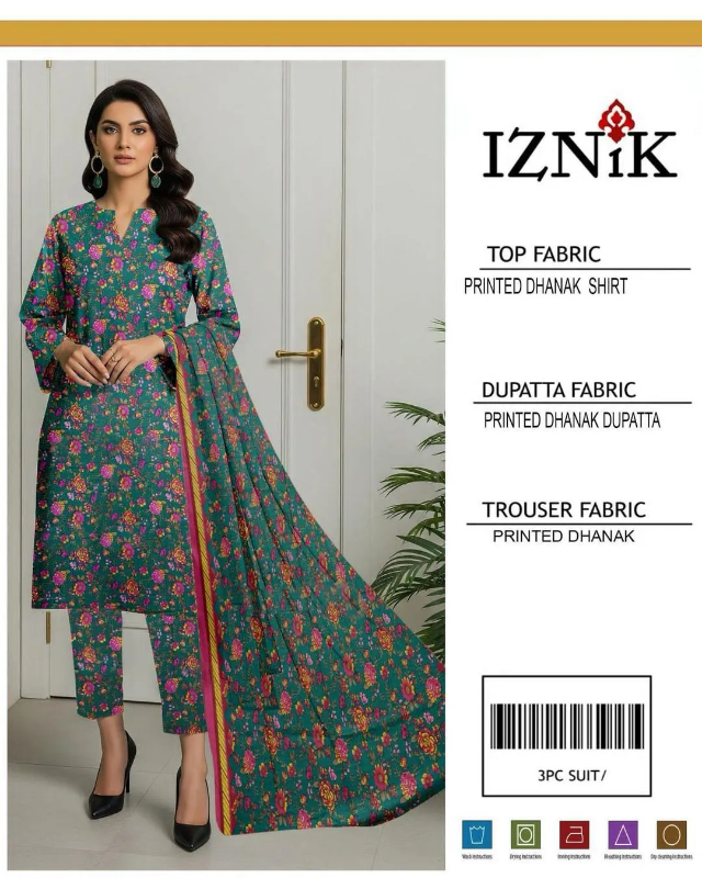 3 Pcs Women's Unstitched Digital Print Suit Design No #22