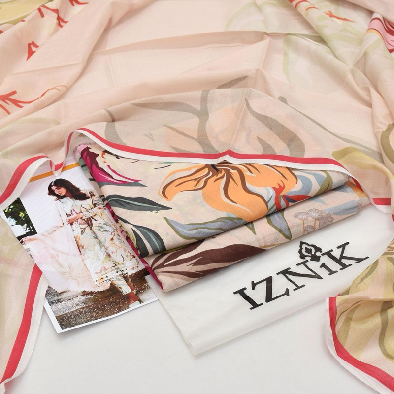 3 Pcs Women's Unstitched Digital Print Suit Design No #12