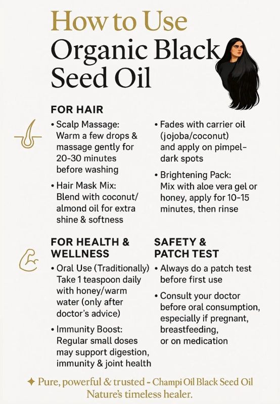 Organic Black Seed Oil | 100% Pure Cold-Pressed Kalonji Oil For Hair Growth, Glowing Skin & Immune Support – Rich In Antioxidants