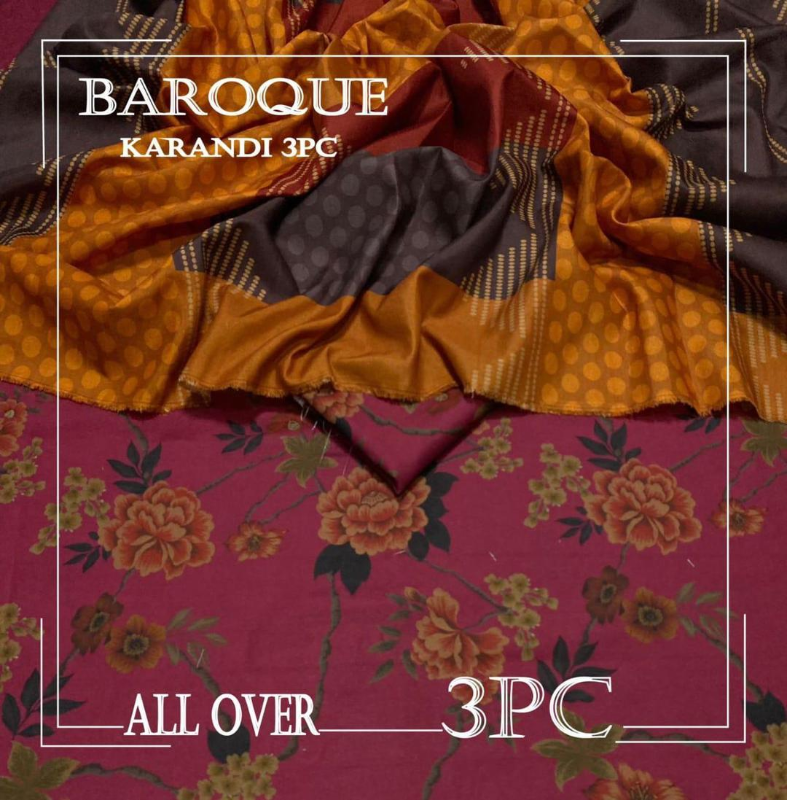 3 Pcs Women's Unstitched Digital Print Suit #Article No 40