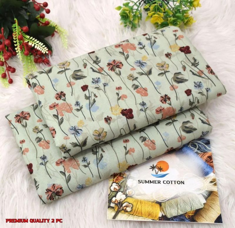 Elegant Printed Polo Catton Unstitched #Article No 26