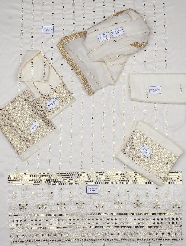 4 PC Embroidered Linen Unstitched Women's Suit #Art 16