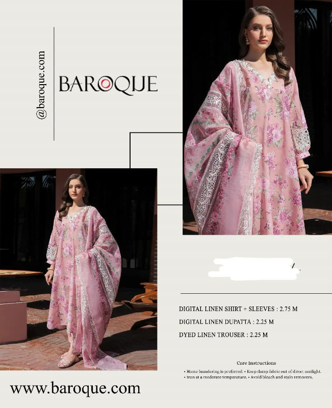 3 Pcs Women's Unstitched Digital Print Suit #Article No 15