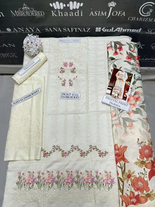 4 PC Embroidered Unstitched Women's Suit #Art 5