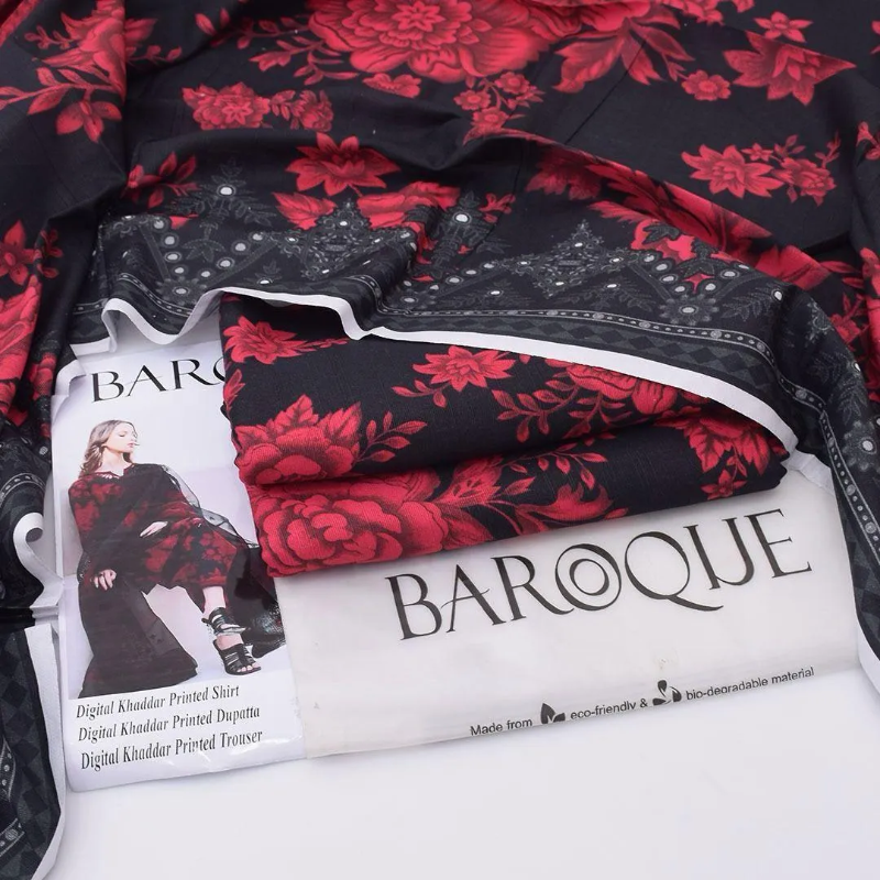 3 Pcs Women's Unstitched Digital Print Suit #Article No 06